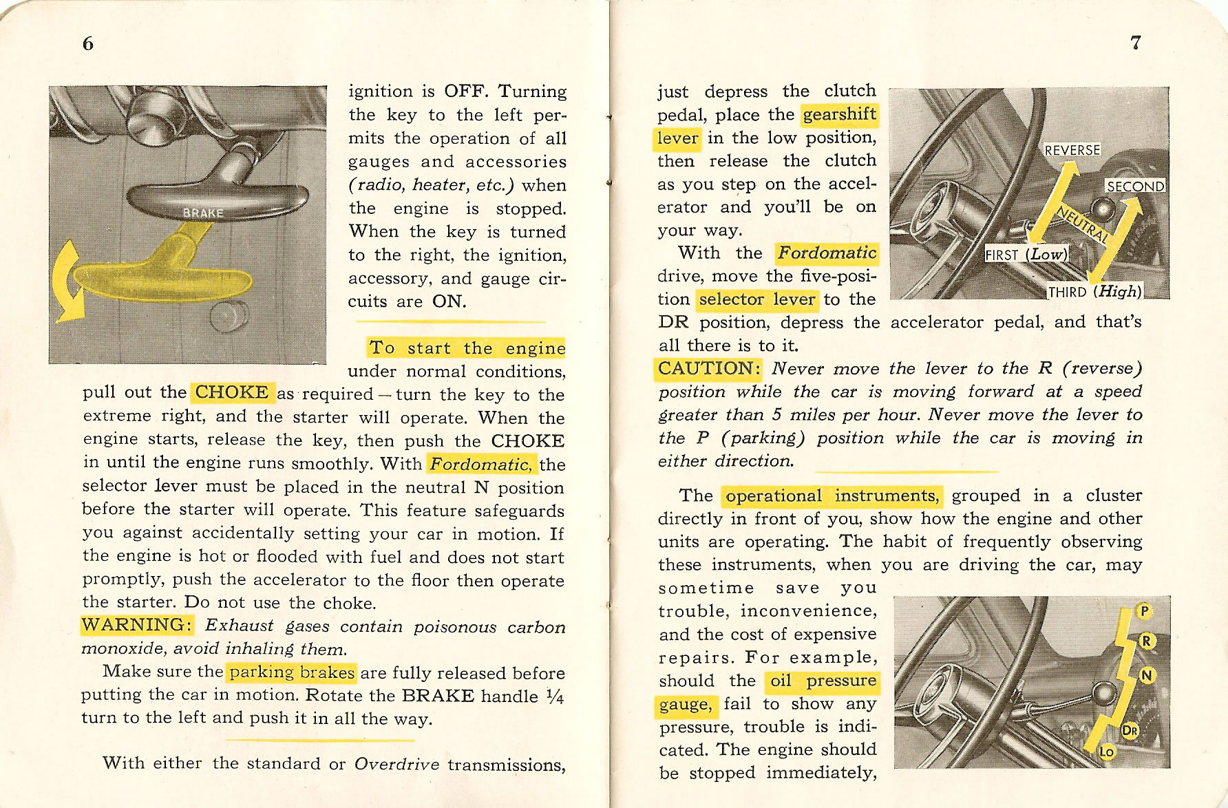 1953 Ford Owners Manual Page 16